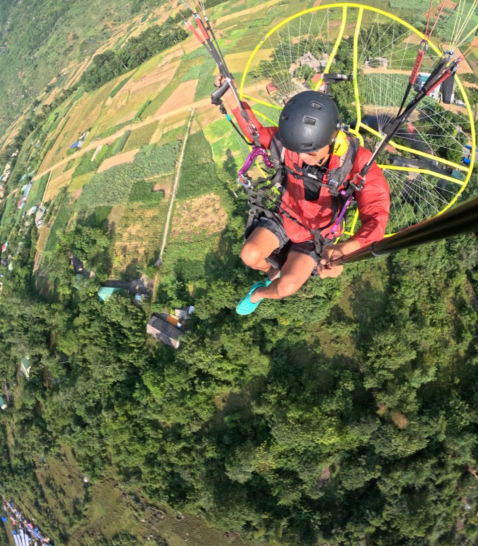 Looking down: small fields, dirt tracks, forest and rooftops all mixed together. That is what you have to choose from after an engine failure. Photo: Mebayluon, Ha Giang, October 2023